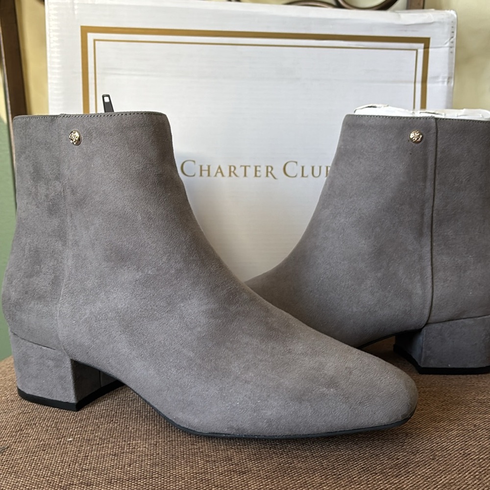 NIB womens Sz 8.5M grey ankle boots